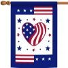 Toland Home Garden Heart Of America Patriotic Outdoor House Flag 40" X 28"