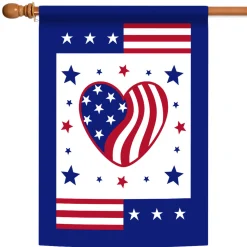 Toland Home Garden Heart Of America Patriotic Outdoor House Flag 40" X 28"