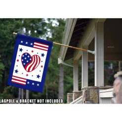 Toland Home Garden Heart Of America Patriotic Outdoor House Flag 40" X 28"