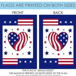 Toland Home Garden Heart Of America Patriotic Outdoor House Flag 40