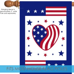 Toland Home Garden Heart Of America Patriotic Outdoor House Flag 40