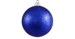 Northlight Shatterproof>Holographic Glitter Lavish Blue Shatterproof Christmas Ball Ornament 4" (100Mm)