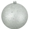 Northlight Shatterproof>Holographic Glitter Silver Shatterproof Christmas Ornament 4" (100Mm)