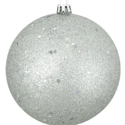 Northlight Shatterproof>Holographic Glitter Silver Shatterproof Christmas Ornament 4" (100Mm)