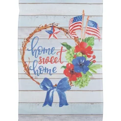Northlight Home Sweet Home Wreath Patriotic Outdoor Garden Flag 18" X 12.5"