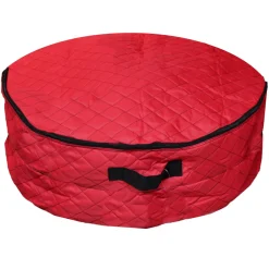 Wreath Accessories*Northlight 2-In-1 Quilted Red Zip Up Christmas Garland And Wreath Storage Bag 36"