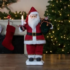 Santa Figures*Northlight 24-Inch Animated Santa Claus With Lighted Candle Musical Christmas Figure