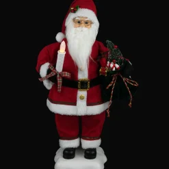 Santa Figures*Northlight 24-Inch Animated Santa Claus With Lighted Candle Musical Christmas Figure