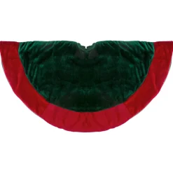 48 Inch And Smaller*Northlight 26-Inch Dark Green With A Red Velveteen Border Christmas Tree Skirt