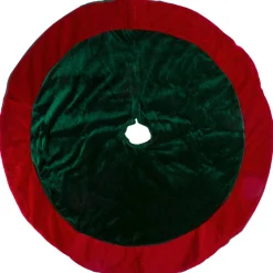 48 Inch And Smaller*Northlight 26-Inch Dark Green With A Red Velveteen Border Christmas Tree Skirt