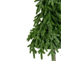 Northlight 2.5 Feet Tall And Smaller>29.5-Inch Downswept Iced Artificial Christmas Tree Wood Base - Unlit