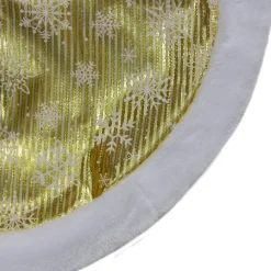 48 Inch And Smaller*Northlight 20-Inch Gold And White Metallic Snowflake Print Mini Christmas Tree Skirt