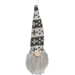 Northlight Fantasy & Sci Fi>6.25-Inch Gray And White Gnome Head With Hat Hanging Christmas Ornament