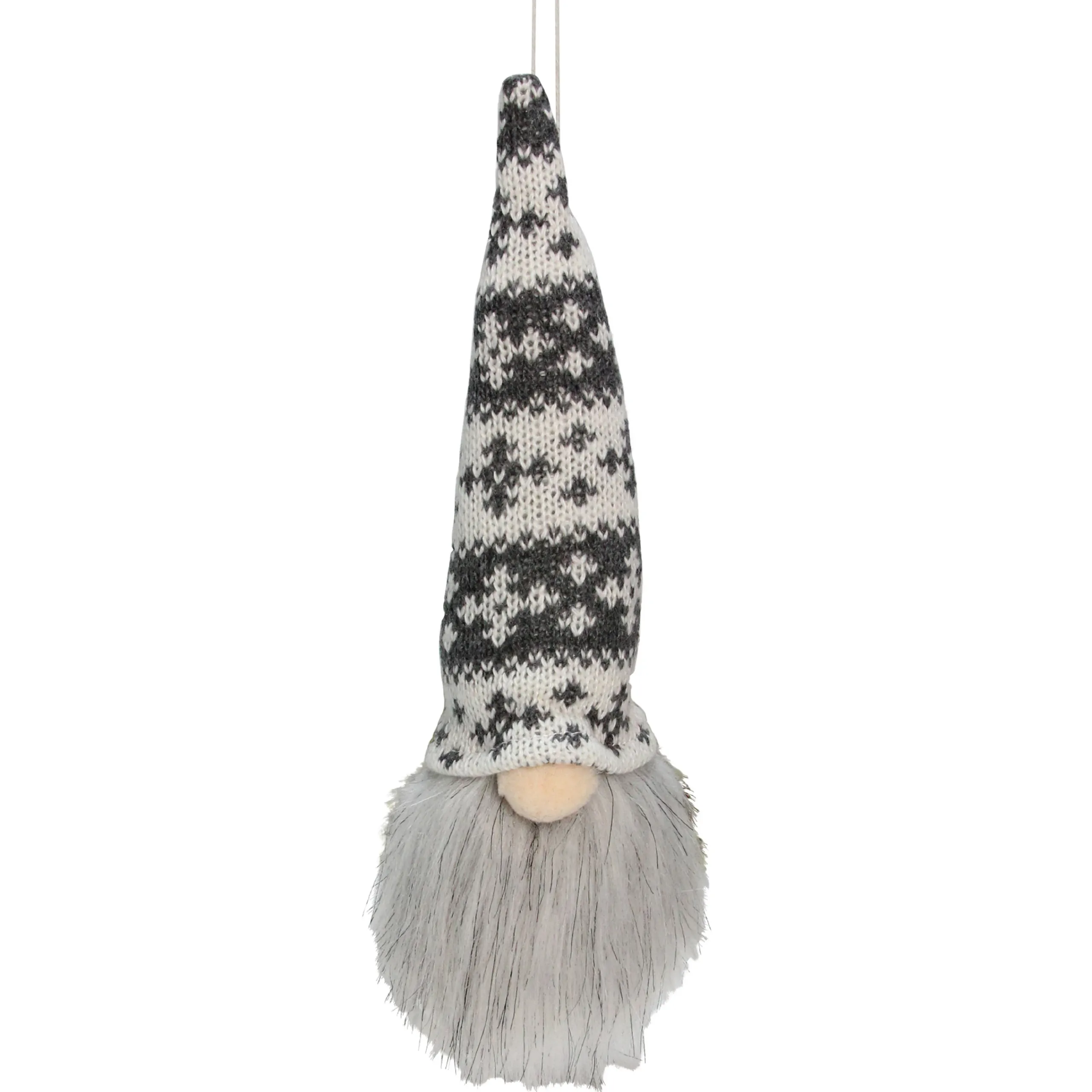 Northlight Fantasy & Sci Fi>6.25-Inch Gray And White Gnome Head With Hat Hanging Christmas Ornament
