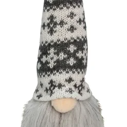 Northlight Fantasy & Sci Fi>6.25-Inch Gray And White Gnome Head With Hat Hanging Christmas Ornament