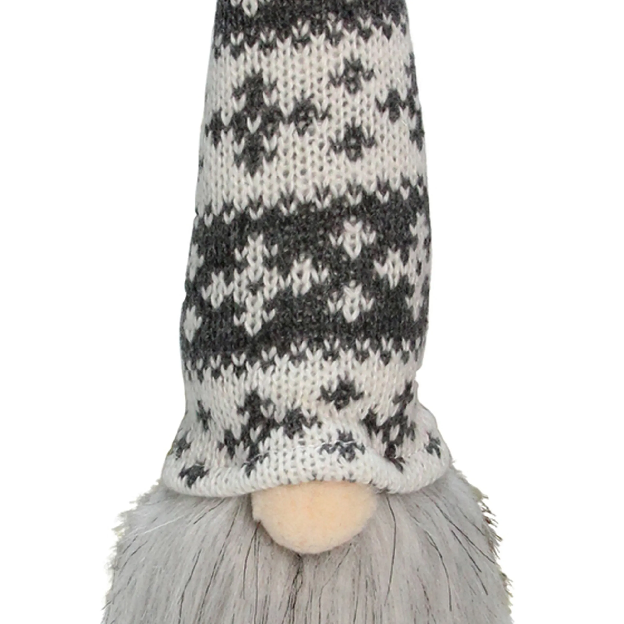 Northlight Fantasy & Sci Fi>6.25-Inch Gray And White Gnome Head With Hat Hanging Christmas Ornament