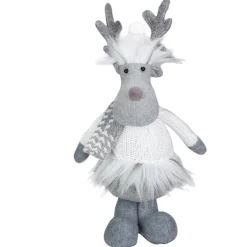 Plush Figures*Northlight 12.5-Inch Gray And White Standing Moose Tabletop Christmas Decoration