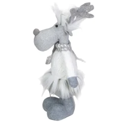 Plush Figures*Northlight 12.5-Inch Gray And White Standing Moose Tabletop Christmas Decoration