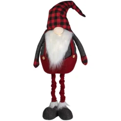 Gnomes*Northlight 41-Inch Led Lighted Red And Black Plaid Extendable Gnome Christmas Figure