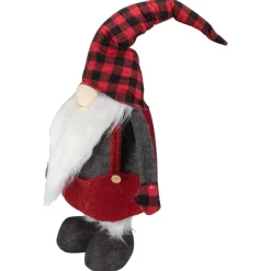 Gnomes*Northlight 41-Inch Led Lighted Red And Black Plaid Extendable Gnome Christmas Figure