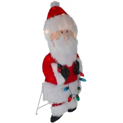 Outdoor Decorations*Northlight 32-Inch Lighted Chenille Santa With Lights Outdoor Christmas Decoration