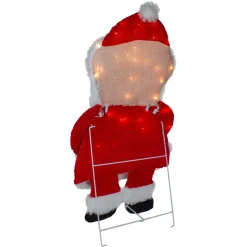 Outdoor Decorations*Northlight 32-Inch Lighted Chenille Santa With Lights Outdoor Christmas Decoration