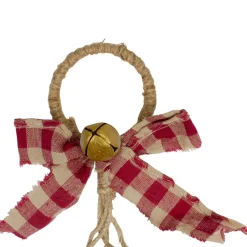 Wall & Door Decorations*Northlight 15-Inch Pine And Gold Jingle Bell Christmas Door Hanger With Plaid Bow
