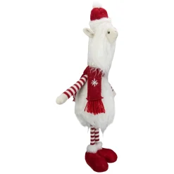 Plush Figures*Northlight 26-Inch Plush Red And White Standing Llama Table Top Christmas Decoration