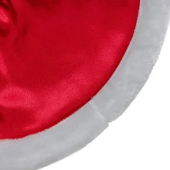48 Inch And Smaller*Northlight 20-Inch Red Satin Mini Christmas Tree Skirt With A White Faux Fur Trim
