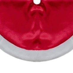 48 Inch And Smaller*Northlight 20-Inch Red Satin Mini Christmas Tree Skirt With A White Faux Fur Trim