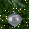 Northlight Pendants & Drops>4.5-Inch Silver Iridescent Glass Onion Christmas Ornament