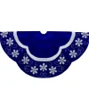 48 Inch And Smaller*Northlight 48-Inch Velvet Royal Blue And White Snowflake Christmas Tree Skirt