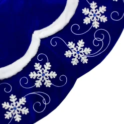 48 Inch And Smaller*Northlight 48-Inch Velvet Royal Blue And White Snowflake Christmas Tree Skirt