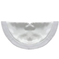 48 Inch And Smaller*Northlight 20-Inch White Satin Mini Christmas Tree Skirt With A Faux Fur Border