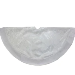 48 Inch And Smaller*Northlight 48-Inch White Sheer Organza With Faux Fur Trim Christmas Tree Skirt