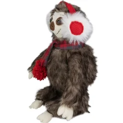 Plush Figures*Northlight 12-Inches Plush Brown Sitting Sloth Christmas Tabletop Decoration