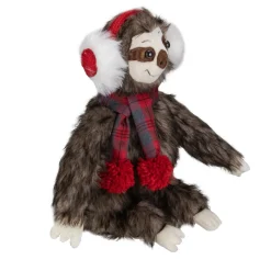Plush Figures*Northlight 12-Inches Plush Brown Sitting Sloth Christmas Tabletop Decoration