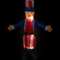 Northlight Inflatable White And Red Lighted Standing Uncle Sam Outdoor Decor, 70-Inch