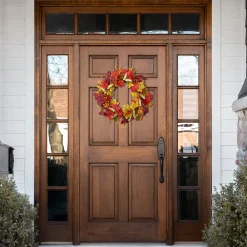 Northlight Leaves And Berries Artificial Fall Harvest Wreath - 20-Inch, Unlit