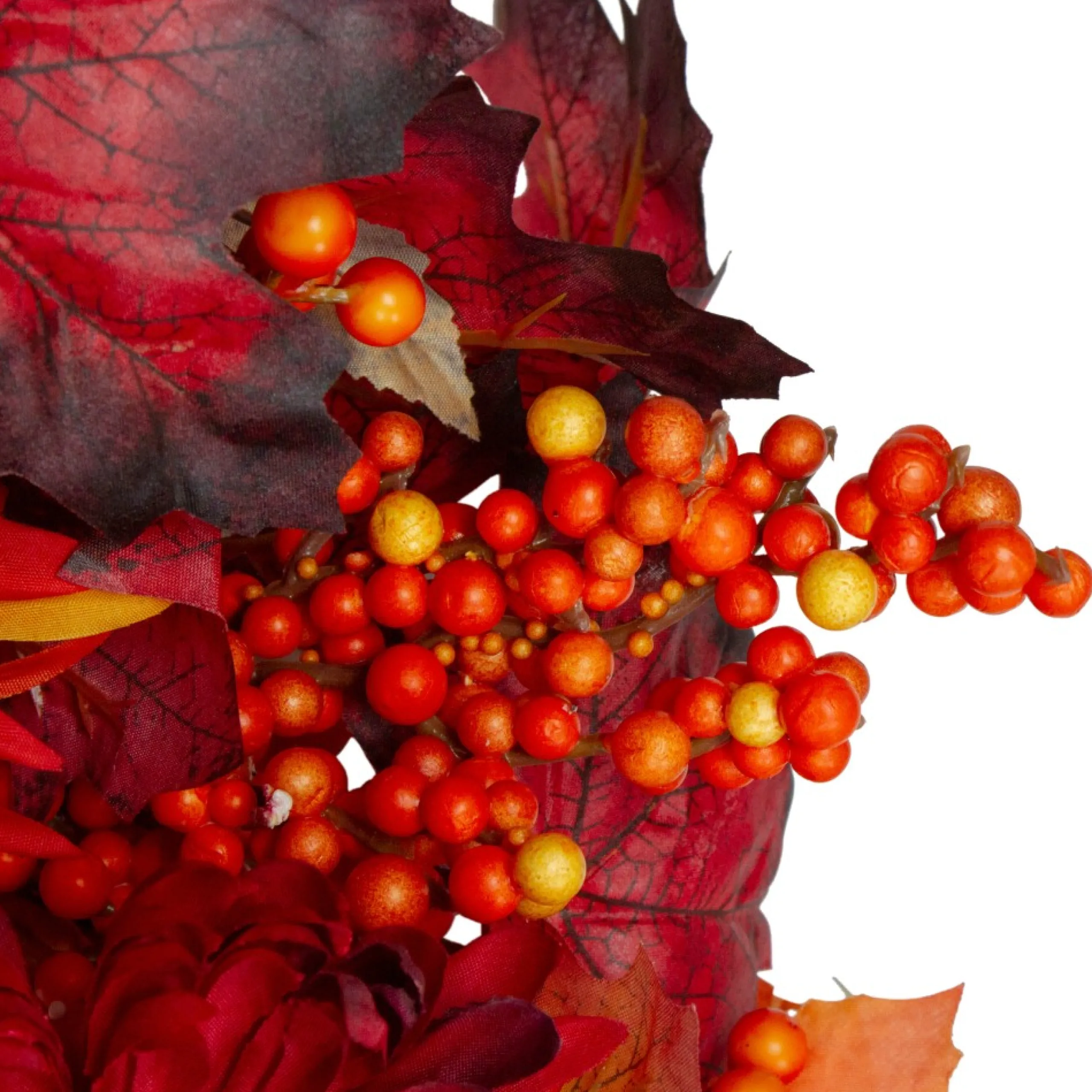 Specialty Wreaths*Northlight Leaves And Flowers Fall Harvest Wreath - 24-Inch, Unlit