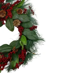 Berry Wreaths*Northlight Leaves, Berry And Pine Needle Artificial Christmas Wreath - 24-Inch, Unlit