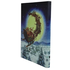 Wall & Door Decorations*Northlight Led Back Lit Flying Santa Claus And Sleigh Christmas Wall Art 19.75" X 15.75"