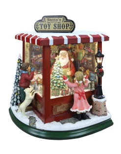 Christmas Villages*Icy Giftware Led Lighted And Musical Santa's Toy Shop Christmas Village Decoration