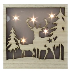 Signs & Plaques*Northlight Led Lighted Buck And Doe Silhouette Wood Christmas Wall Plaque