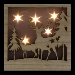Signs & Plaques*Northlight Led Lighted Buck And Doe Silhouette Wood Christmas Wall Plaque