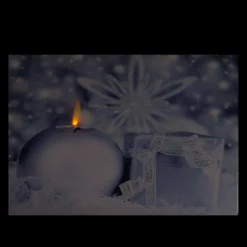 Signs & Plaques*Northlight Led Lighted Candle And Gift Wintry Scene Christmas Canvas Wall Art 12" X 15.75"