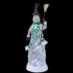Snow Globes*Northlight Led Lighted Color Changing Snowman Christmas Glittering Snow Dome 11