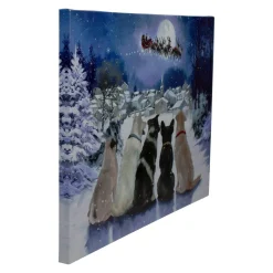 Wall & Door Decorations*Northlight Led Lighted Fiber Optic Dogs And Santa's Sleigh Christmas Wall Art 12