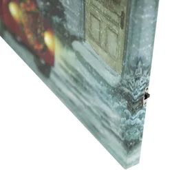 Wall & Door Decorations*Northlight Led Lighted Fiber Optic Santa In Truck Christmas Canvas Wall Art 11.75