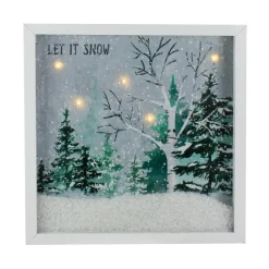 Signs & Plaques*Northlight Led Lighted Let It Snow Winter Forest Christmas Canvas Wall Art 10" X 10"